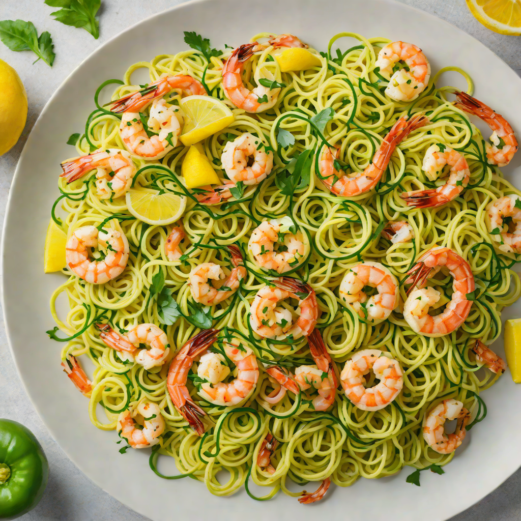 Low-Carb Zucchini Noodles with Lemon-Garlic Shrimp