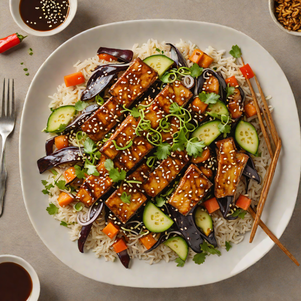 Sweet and Spicy Miso-Glazed Eggplant Donburi