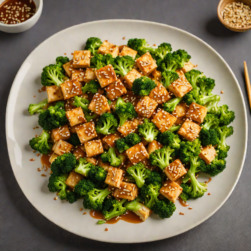 Stir-Fried Tofu with Hidden Ginger and Sesame Broccoli