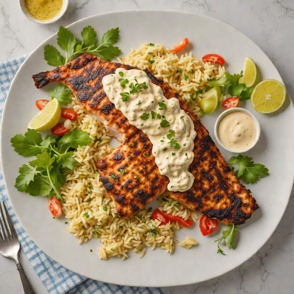Grilled Cajun-Spiced Catfish with Creamy Remoulade