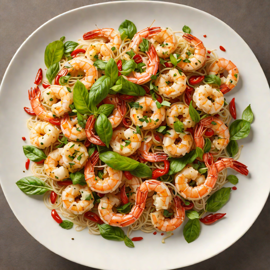 Quick Stir-Fried Garlic Shrimp with Chili and Basil