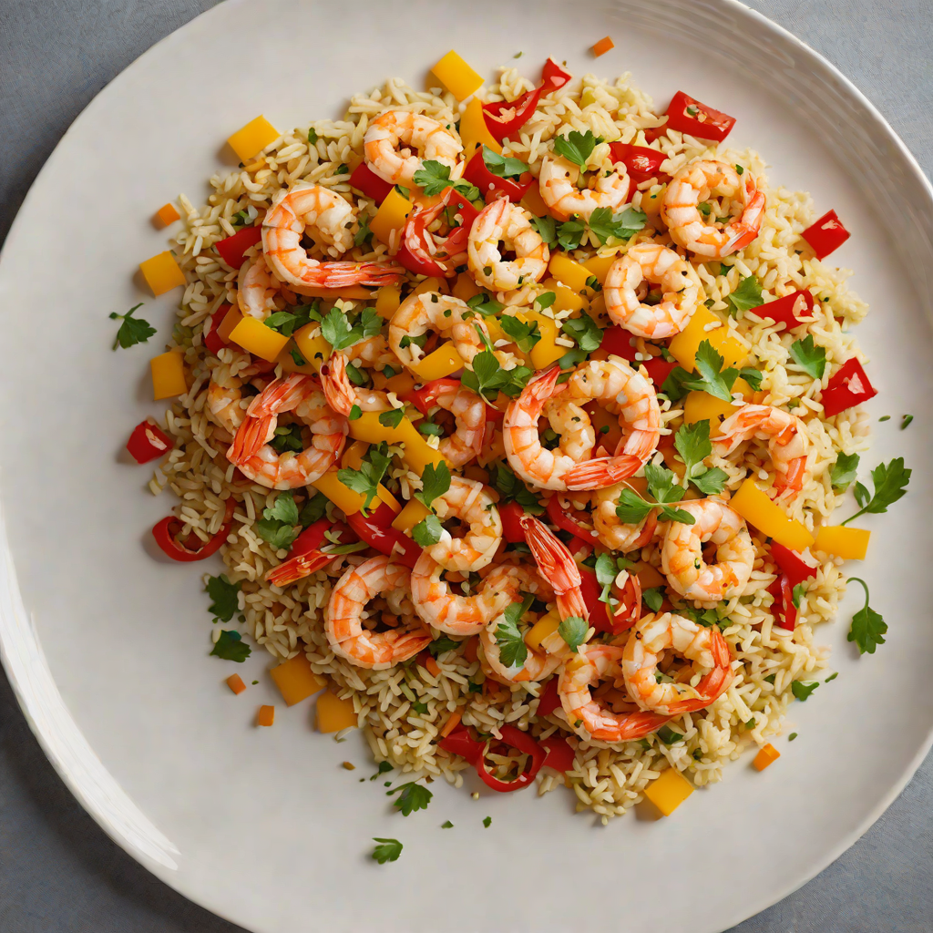 Sautéed Shrimp with Cauliflower Rice and Spiced Bell Peppers