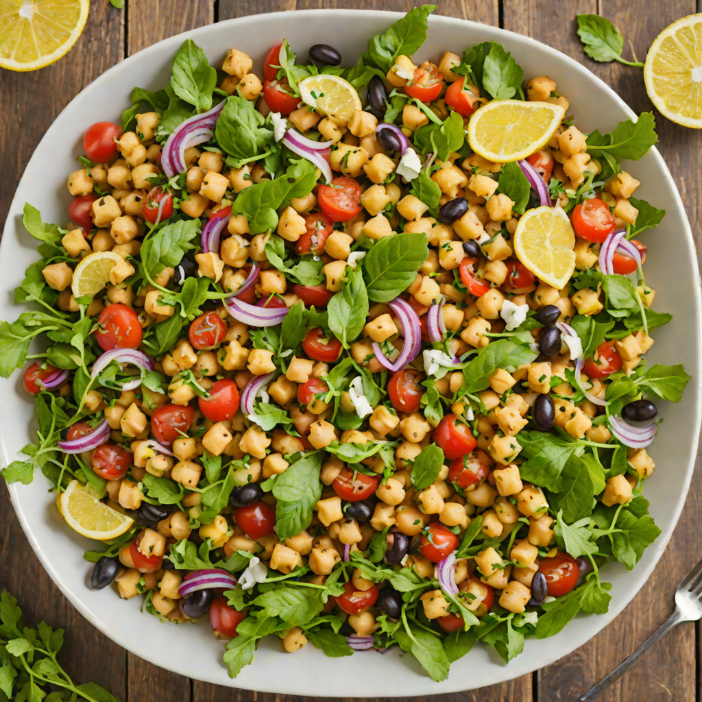 Baked Lemon-Oregano Mediterranean Chickpea Salad