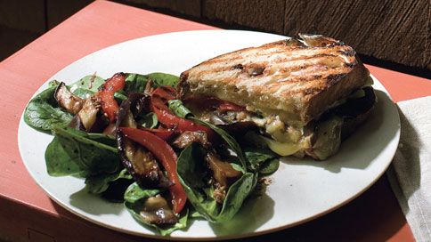 Grilled Eggplant & Fontina Panini with Tomato Basil Spread