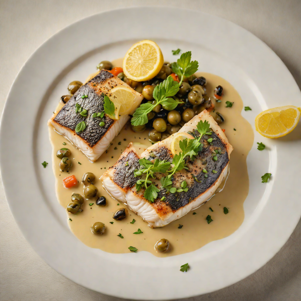 Pan-Roasted Sea Bass with Lemon Caper Sauce