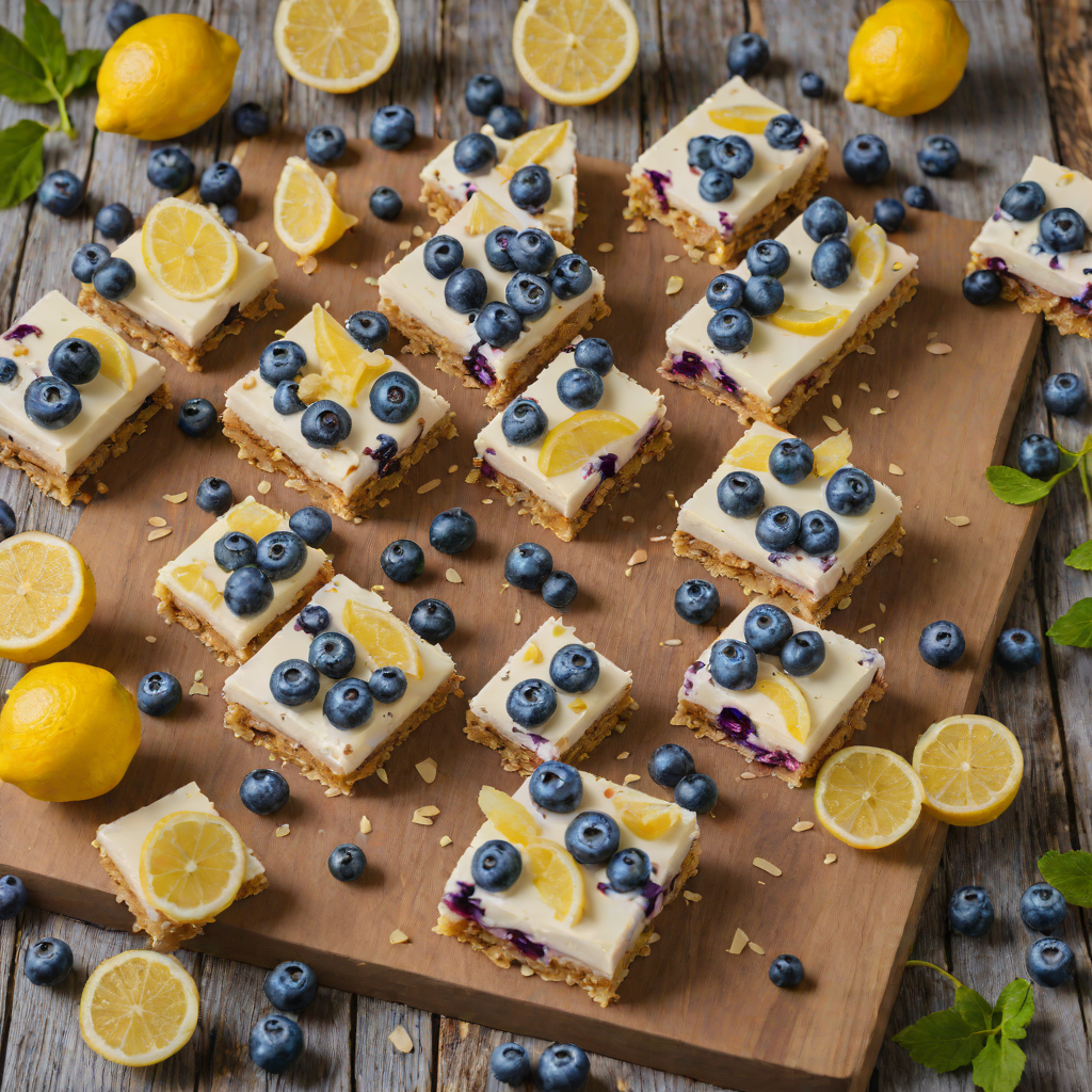 No-Bake Lemon Blueberry Cream Bars