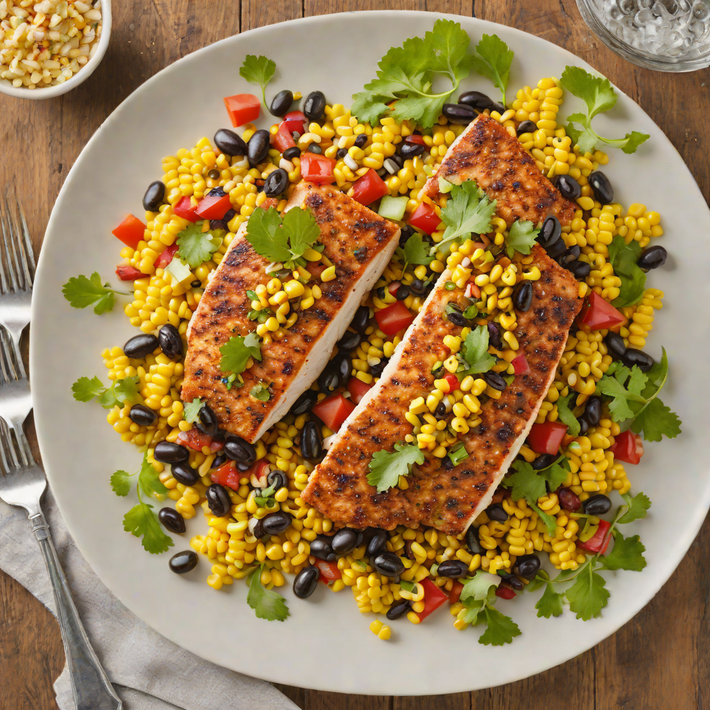 Seared Cajun-Spiced Catfish with Roasted Corn and Black Bean Salad