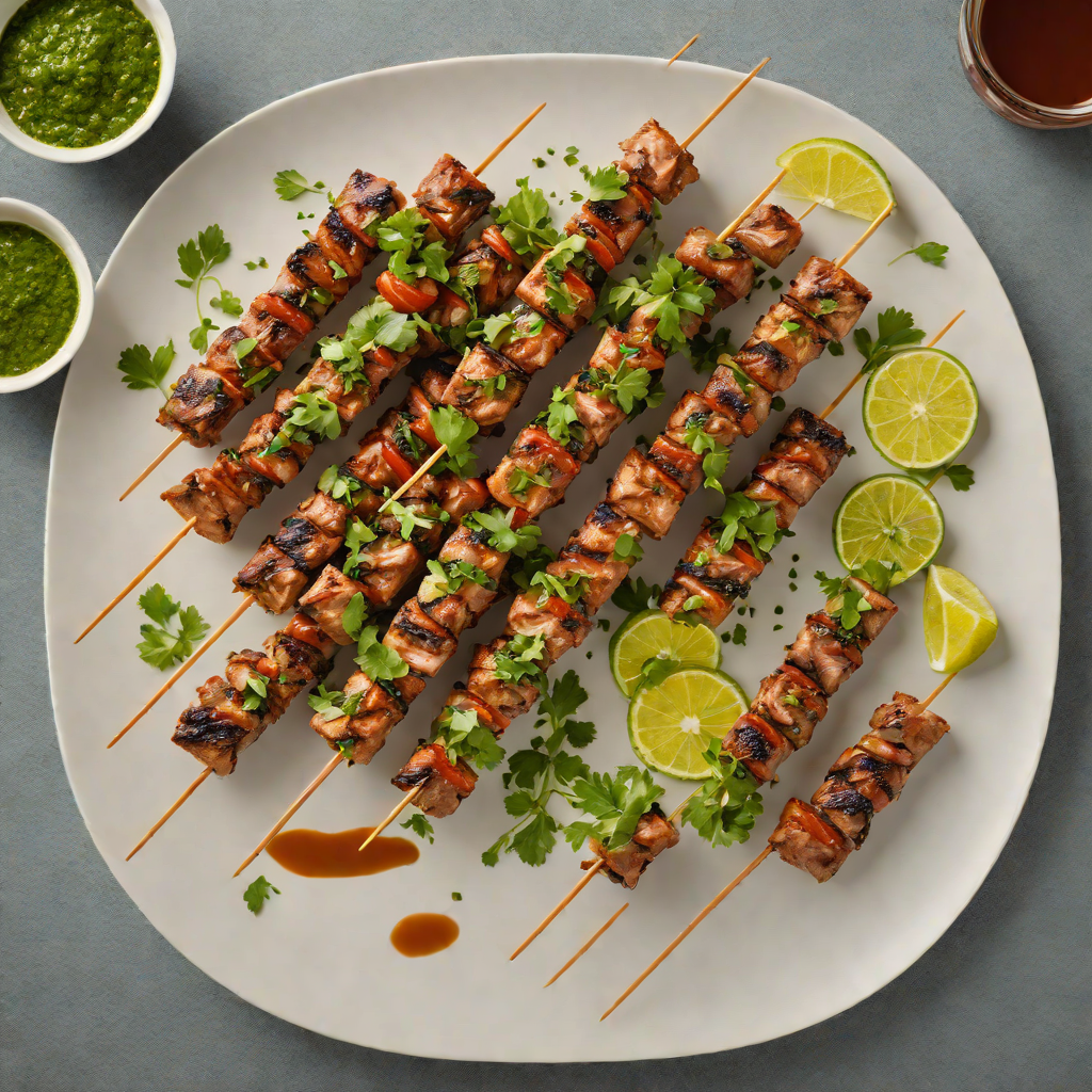 Smoky Brazilian Pork Skewers with Chimichurri Sauce