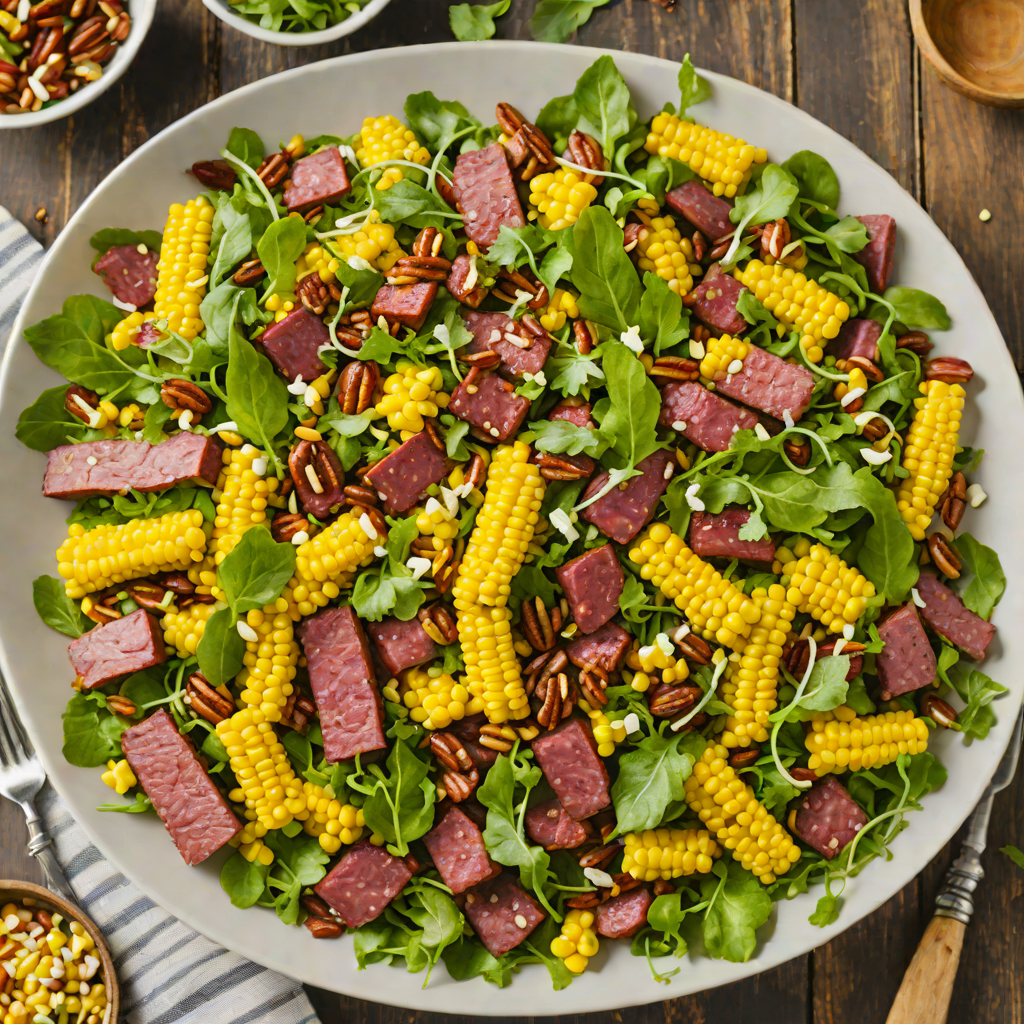 Smoked Sausage and Pecan Wood Grilled Corn Salad