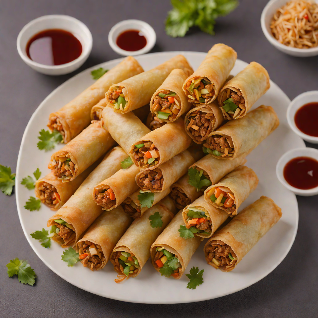 Deep-Fried Lumpia Rolls with Pork and Vegetables