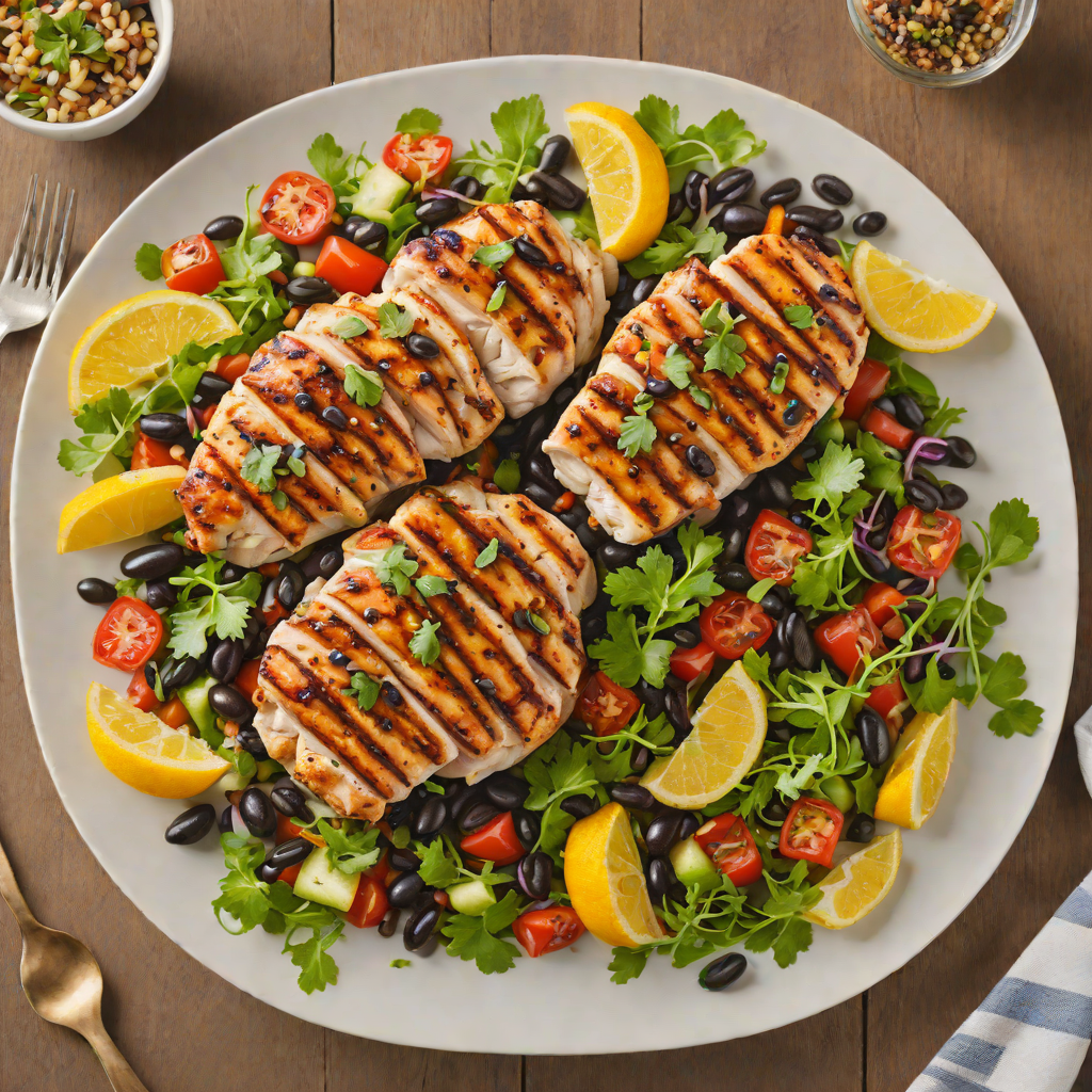 Grilled Citrus-Marinated Chicken with Spiced Black Bean Salad