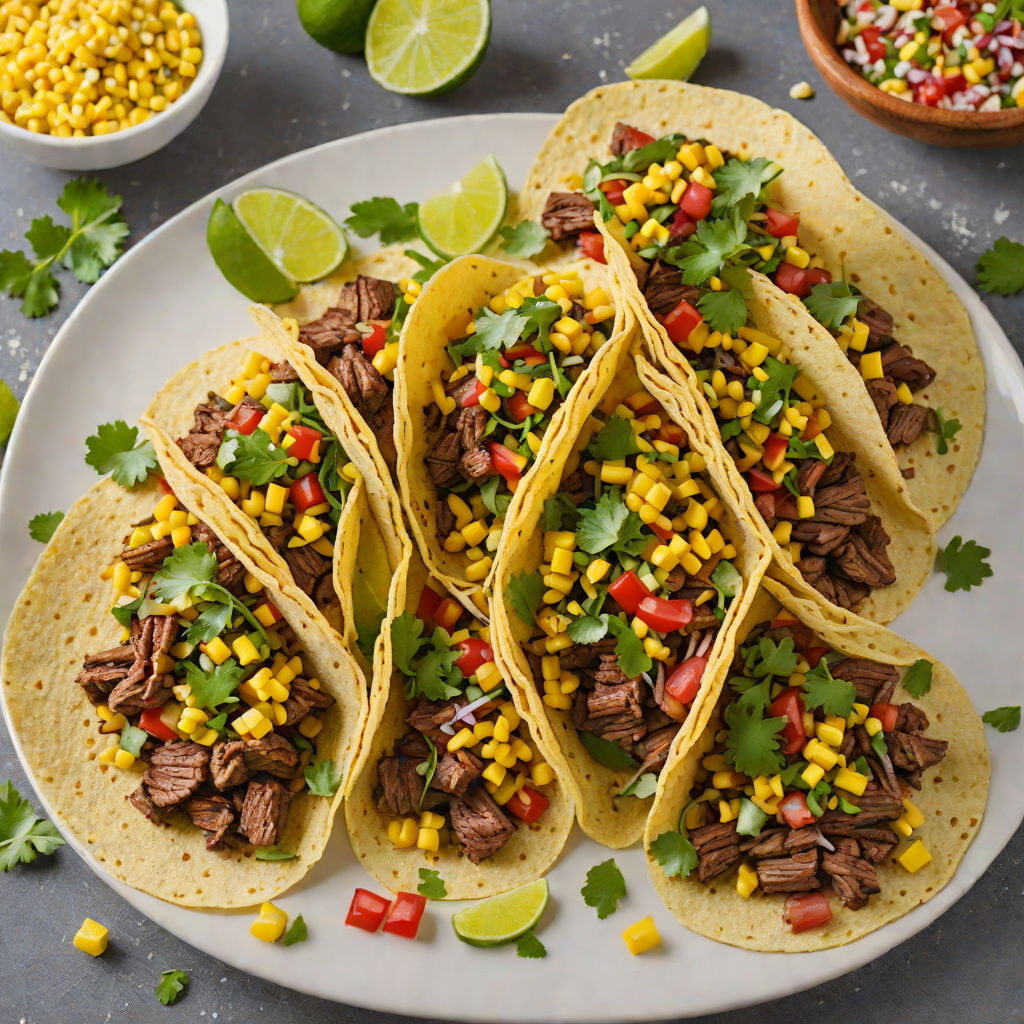 Smoky Beef and Poblano Tacos with Charred Corn Salsa