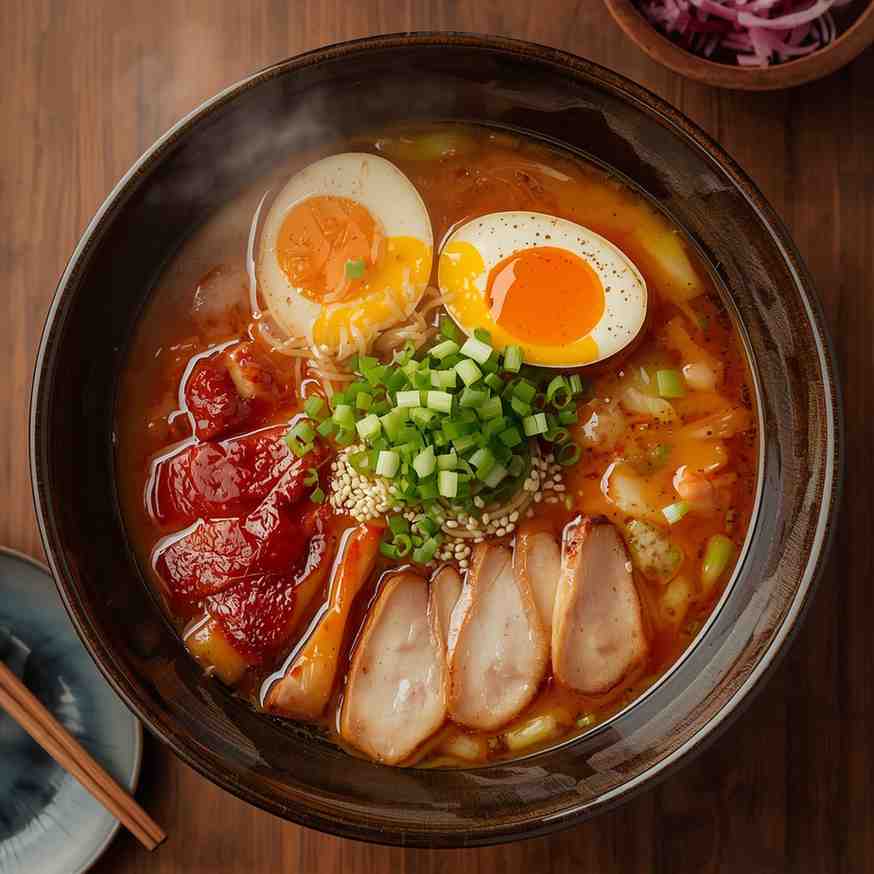 Spicy Miso Ramen with Chili Oil and Soft-Boiled Egg