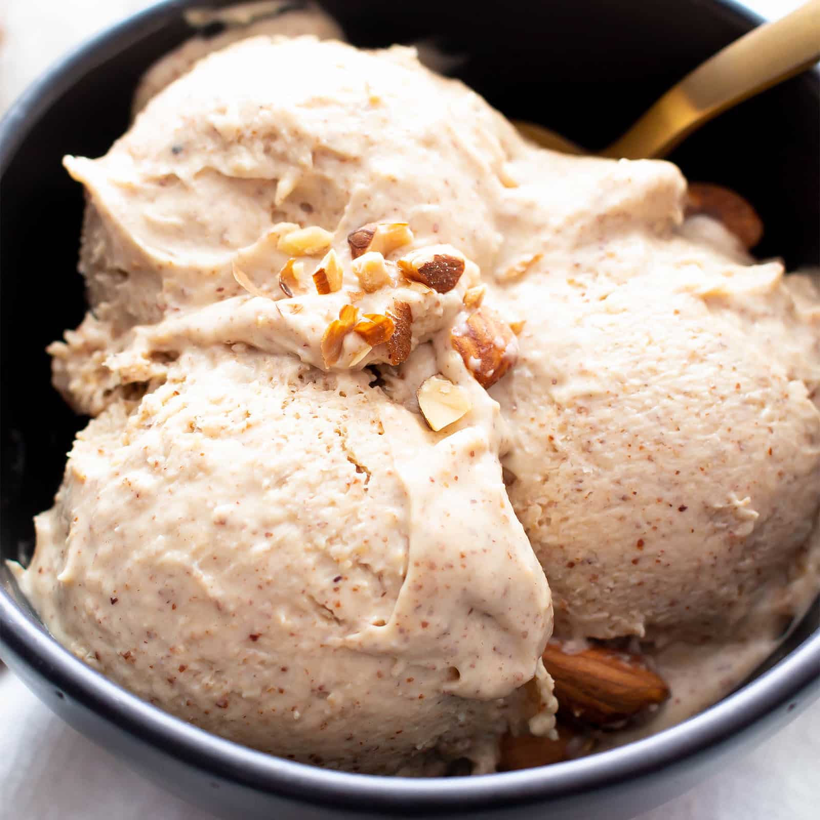 No-Churn Vanilla Almond Butter Ice Cream