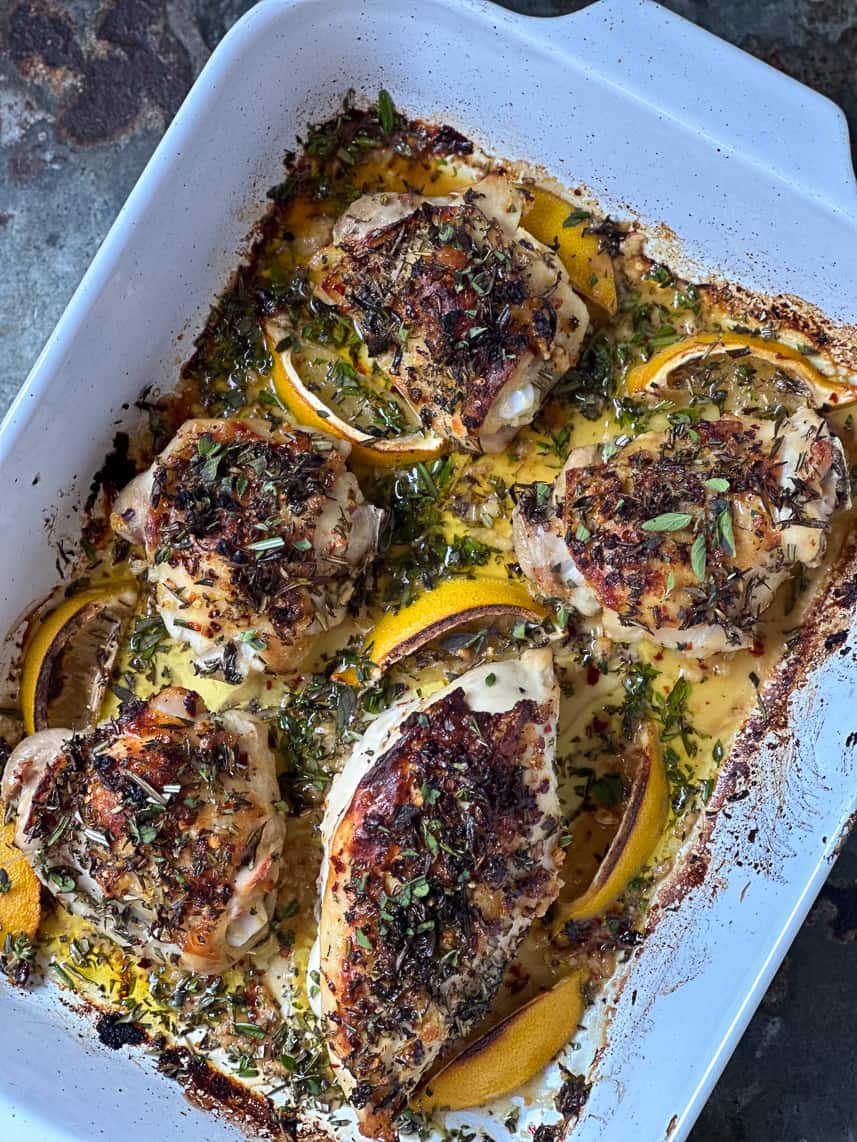 Oven-Roasted Mediterranean Herb Chicken Thighs