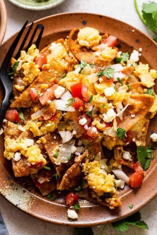 Texan Regional Breakfast Migas with Corn Tortilla Strips
