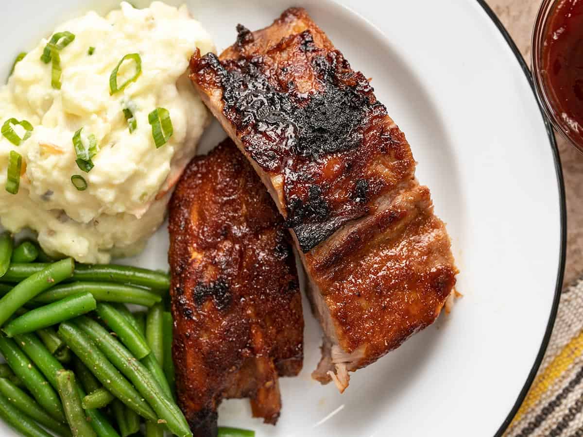 Slow-Smoked Pork Ribs with Homestyle Potato Salad