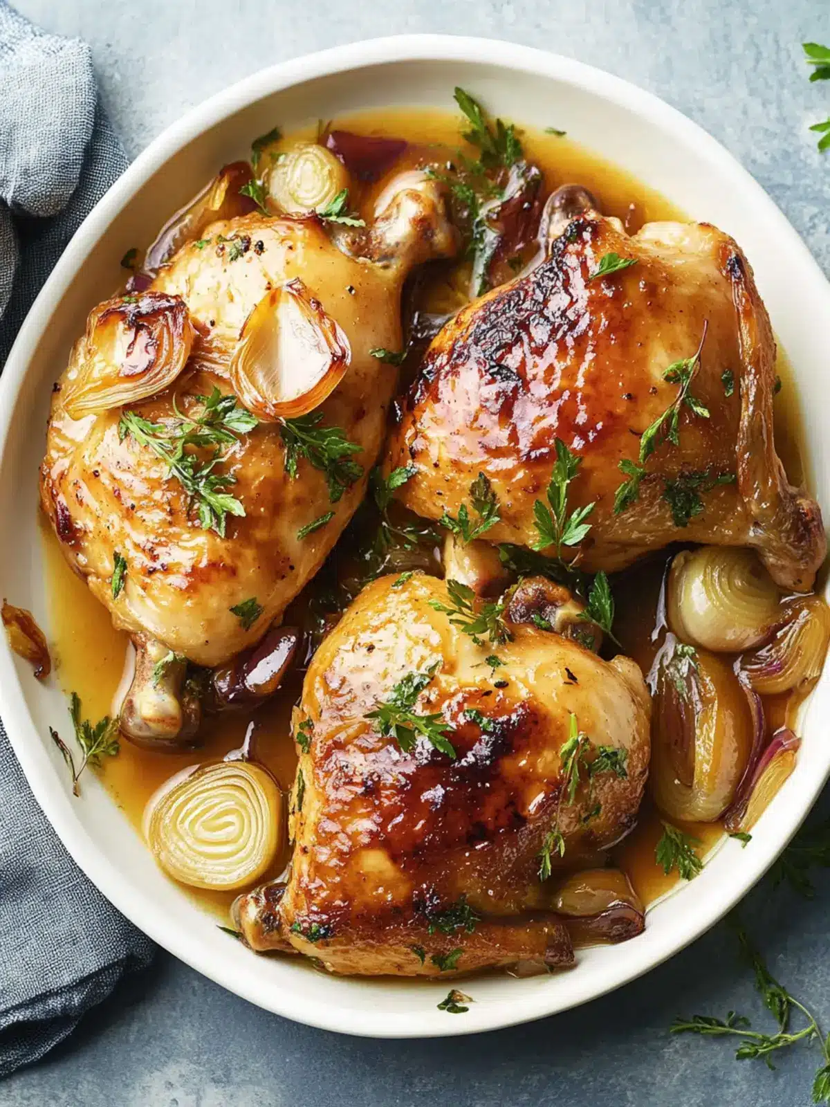 Pan-Seared Chicken with Caramelized Shallots and Honey Glaze