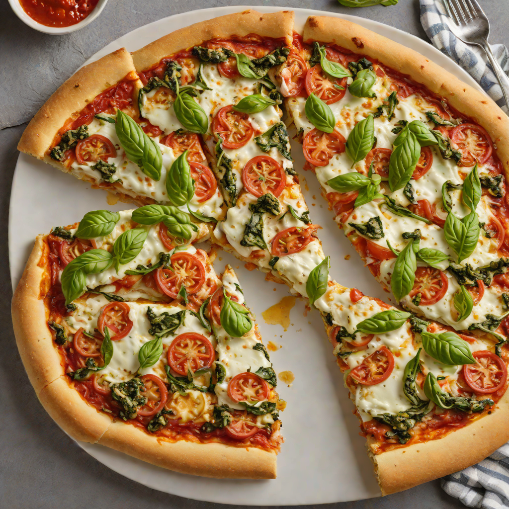 Baked Half-and-Half Margherita and Pesto Pizza