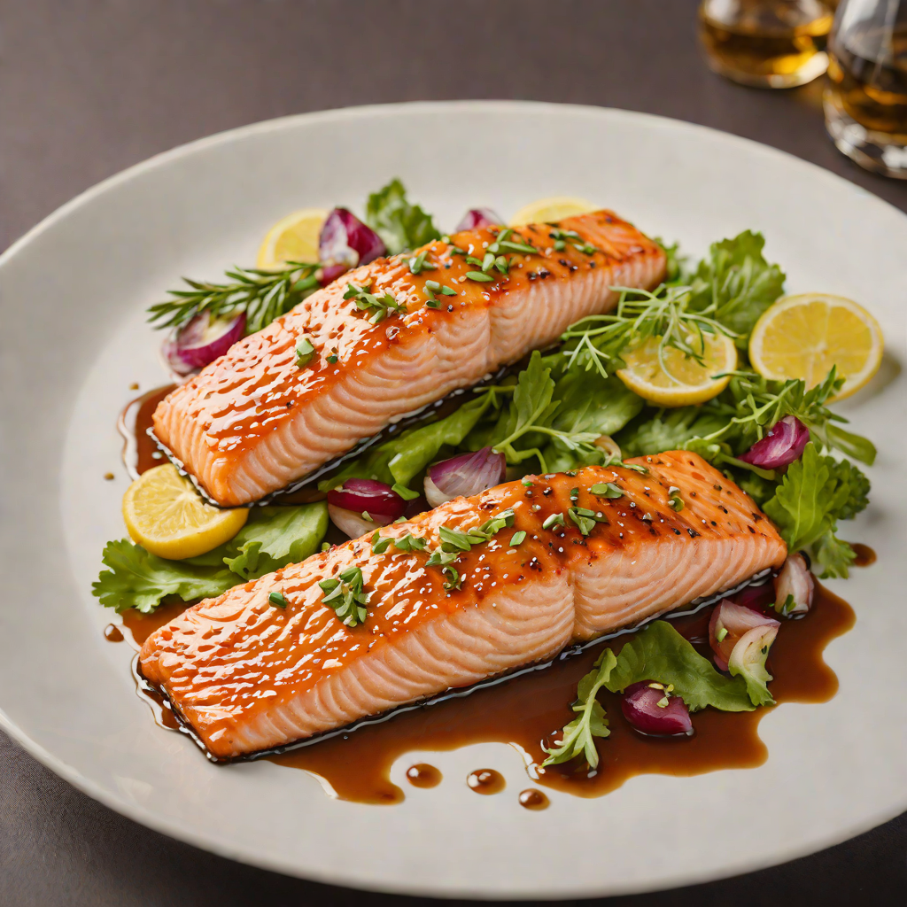 Pan-Seared Half-Glazed Honey-Soy Salmon