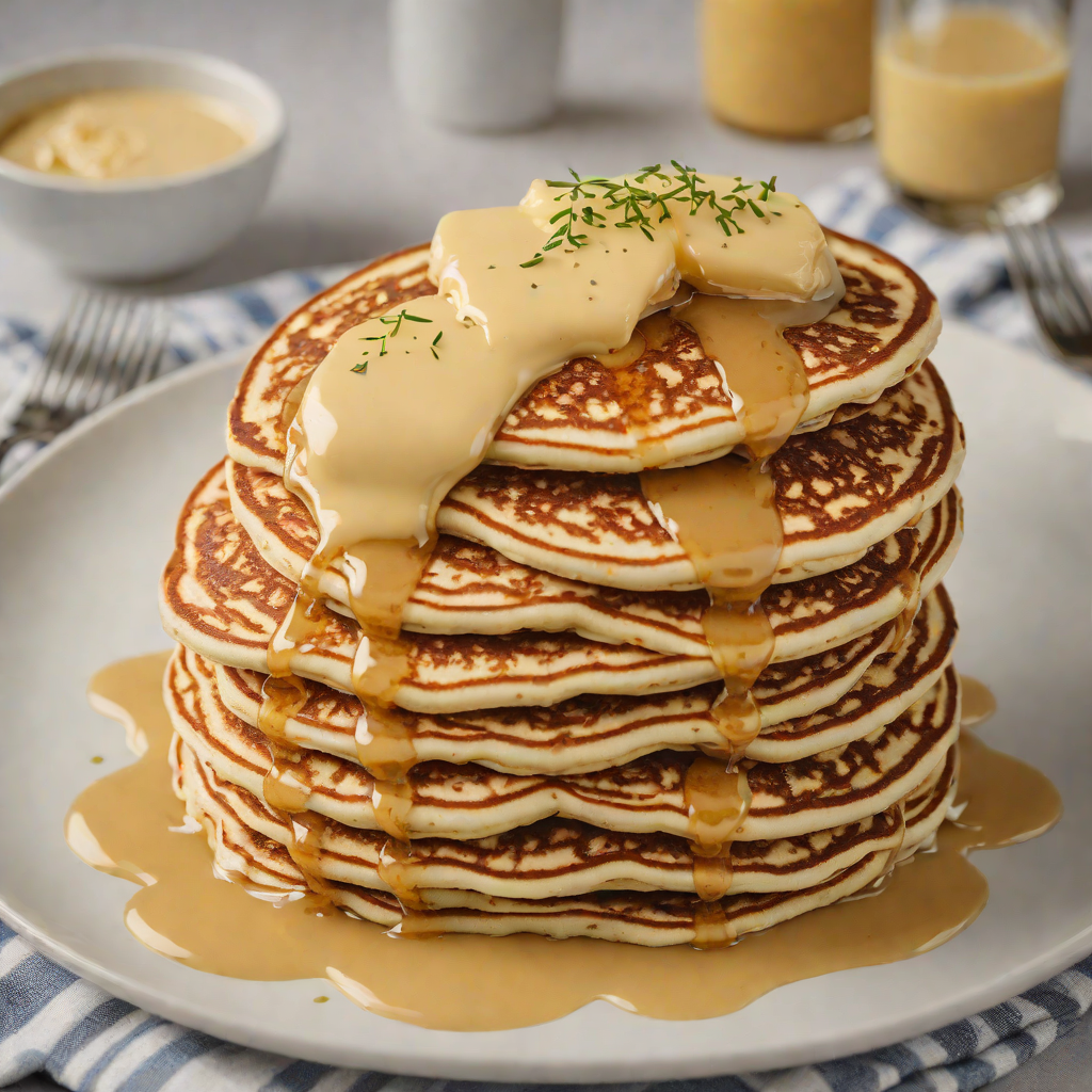 Half-Stacked Breakfast Pancakes with Maple Butter