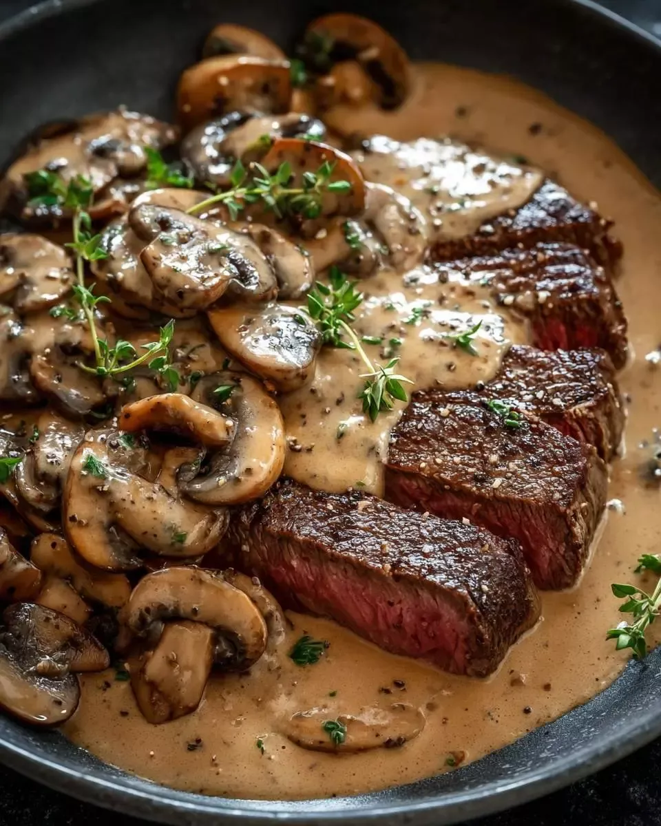 Pan-Seared Deer Steak with Wild Mushroom Sauce