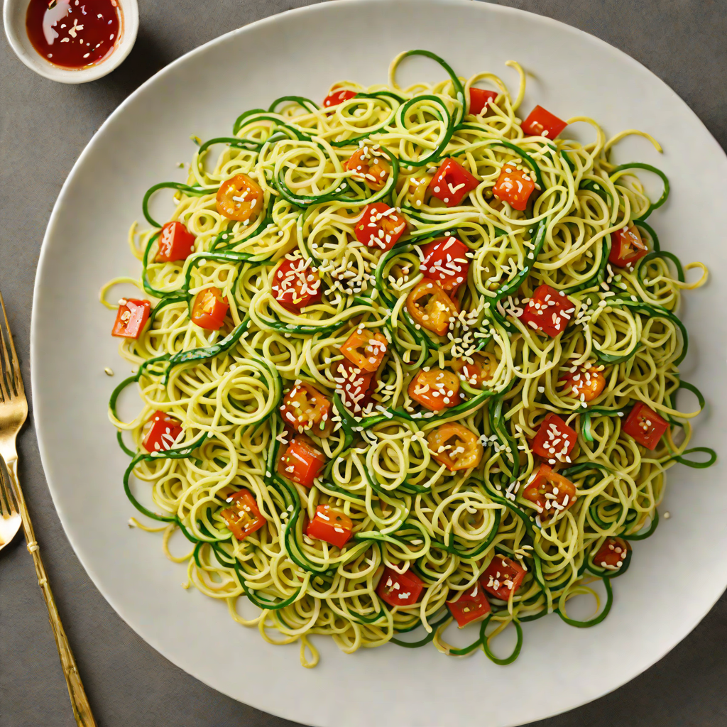 Zucchini Noodles Stir-Fried with Ginger and Sesame