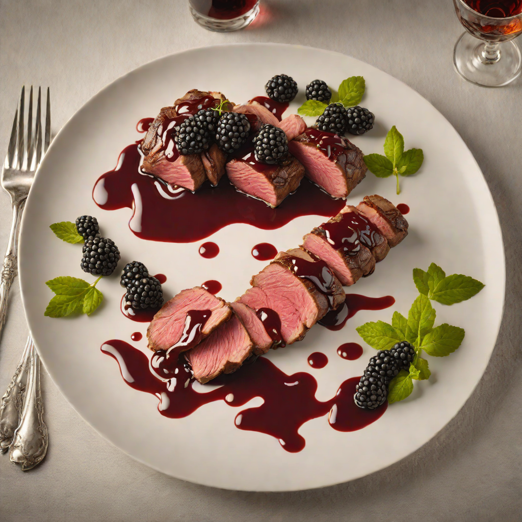 Roasted Venison Loin with Blackberry-Port Sauce