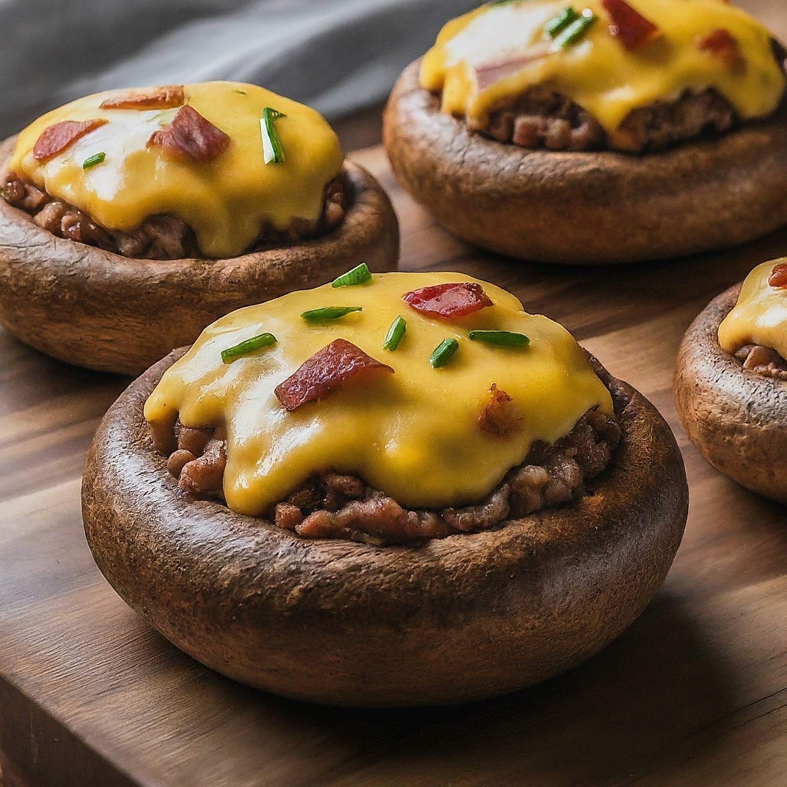 Marolles-Style Stuffed Mushrooms with Gouda