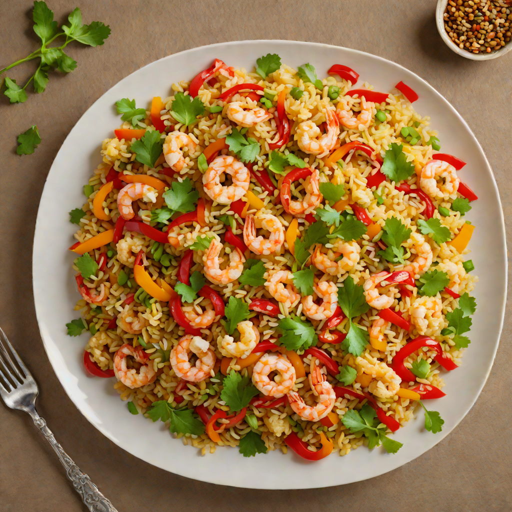 Stir-Fried Cauliflower Rice with Shrimp and Bell Peppers