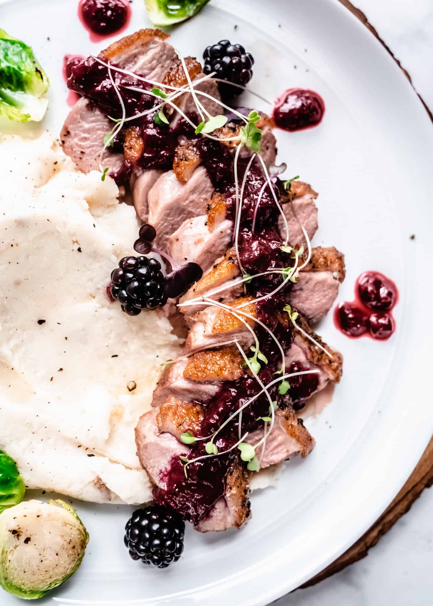 Pan-Seared Duck Breast with Blackberry Wine Reduction