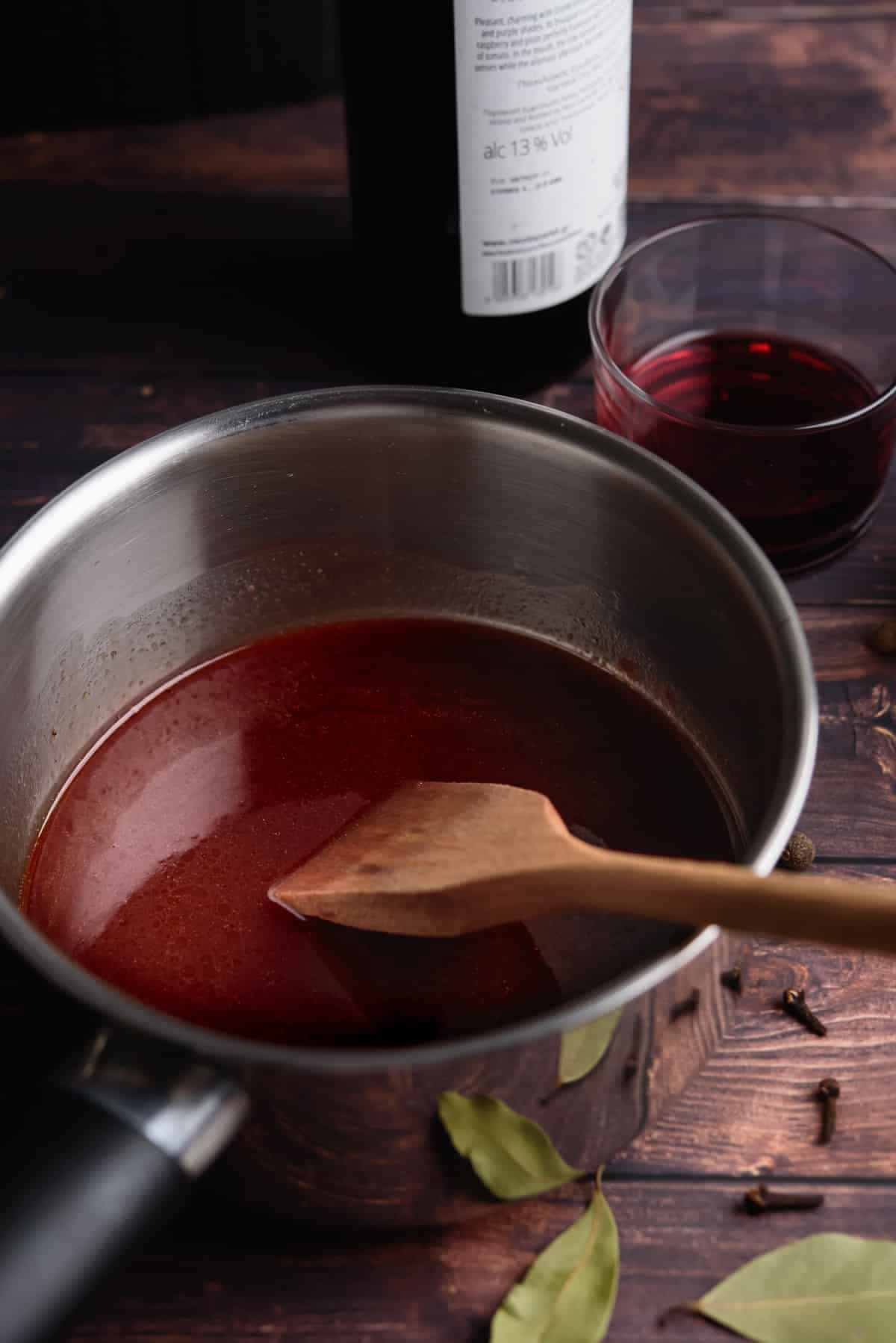 Spiced Red Wine and Pomegranate Reduction Sauce