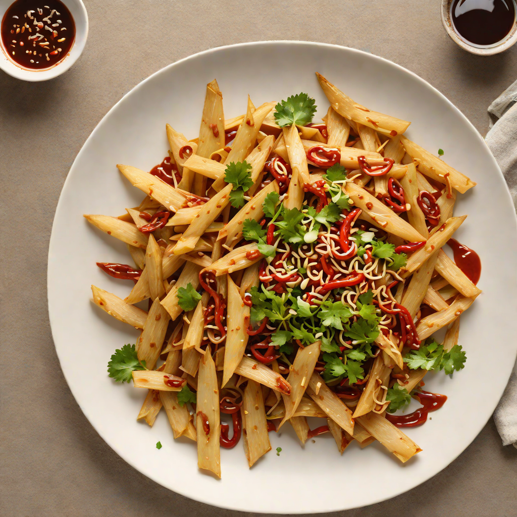Stir-Fried Bamboo Shoots and Deer Meat with Chili Garlic Sauce
