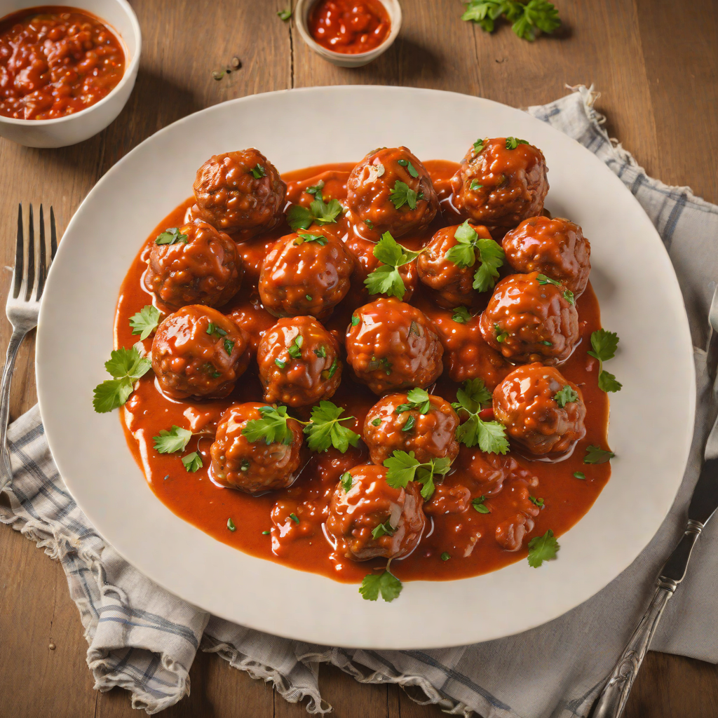 Wild Game Meatballs in Spicy Red Pepper Sauce