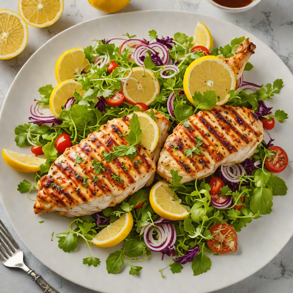 Grilled Lemon-Oregano Chicken with Regional Herb Salad