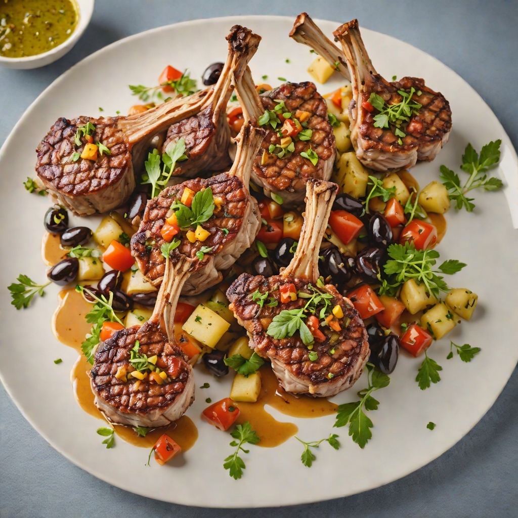 Pan-Seared Mediterranean Lamb Chops with Olive and Herb Relish
