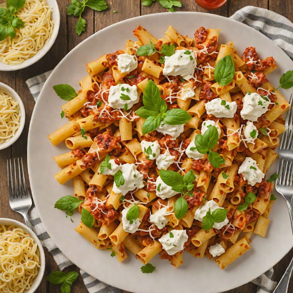 Italian Oven-Baked Ziti with Sausage and Ricotta