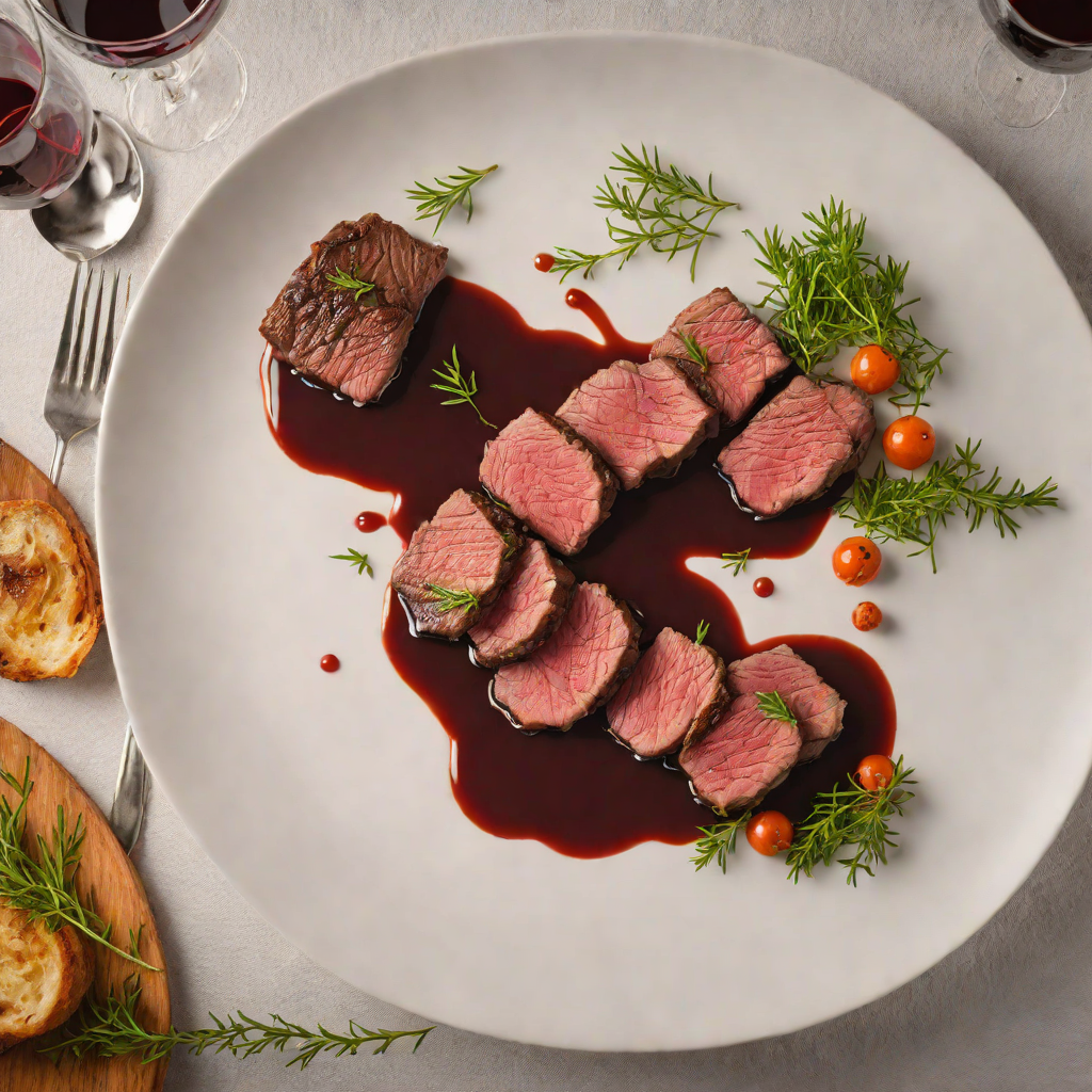 Roasted Venison Tenderloin with Red Wine and Juniper Sauce