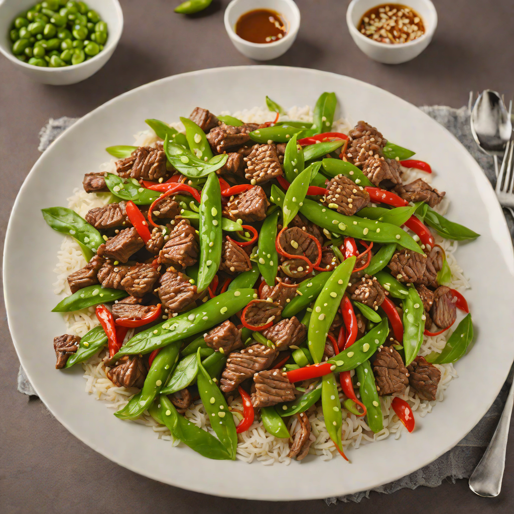 Spicy Beef Stir-Fry with Ginger and Snow Peas