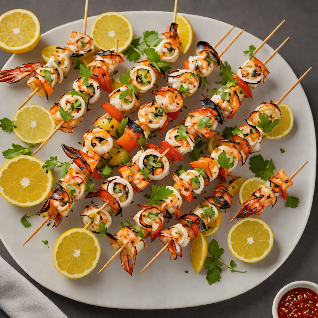 Grilled Seafood Skewers with Citrus and Chili Glaze