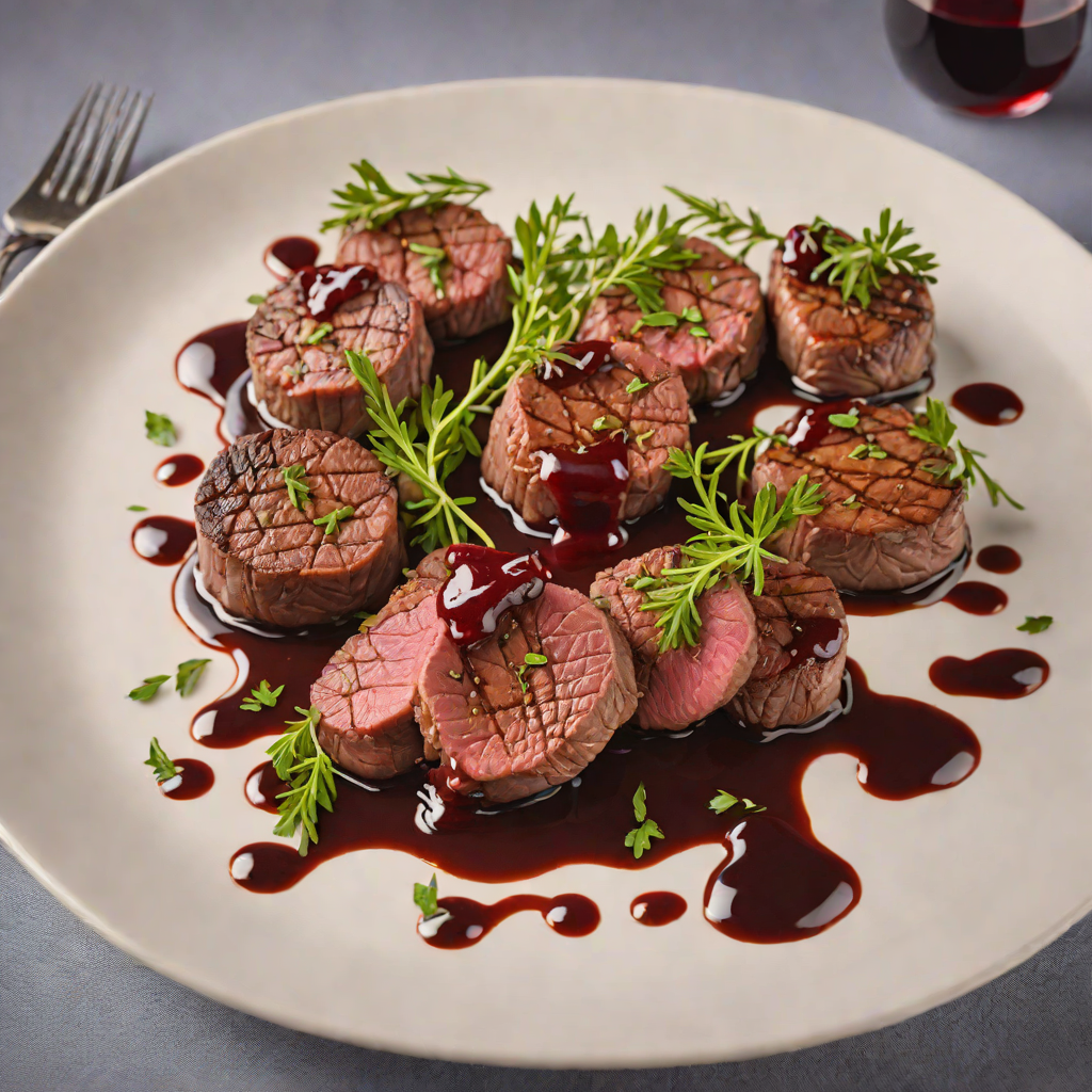 Herb-Roasted Venison Medallions with Red Wine Reduction