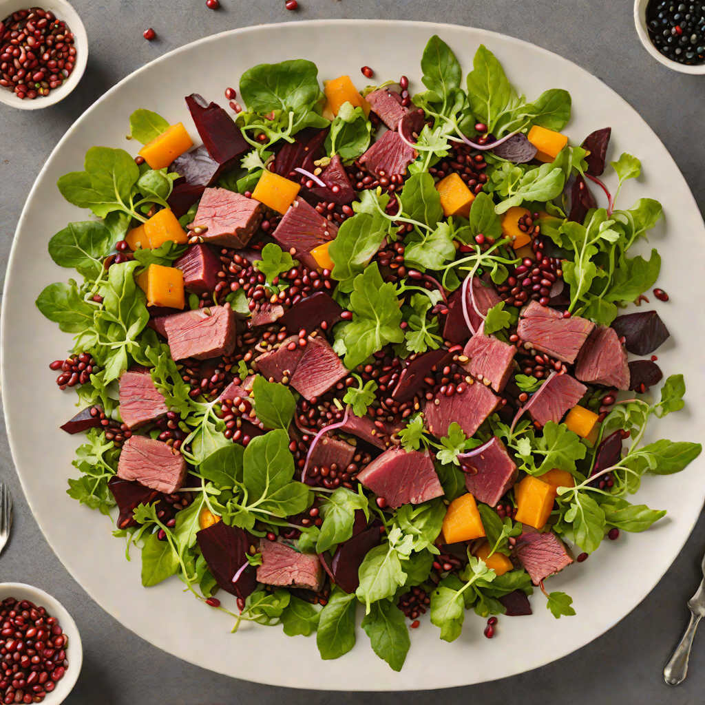 Venison and Beetroot Salad with Pomegranate Vinaigrette