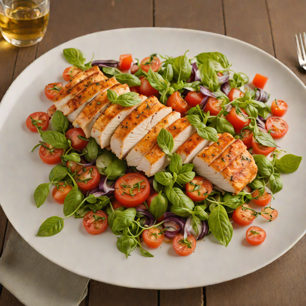 Pan-Seared Chicken with Market-Fresh Tomato and Basil Salad