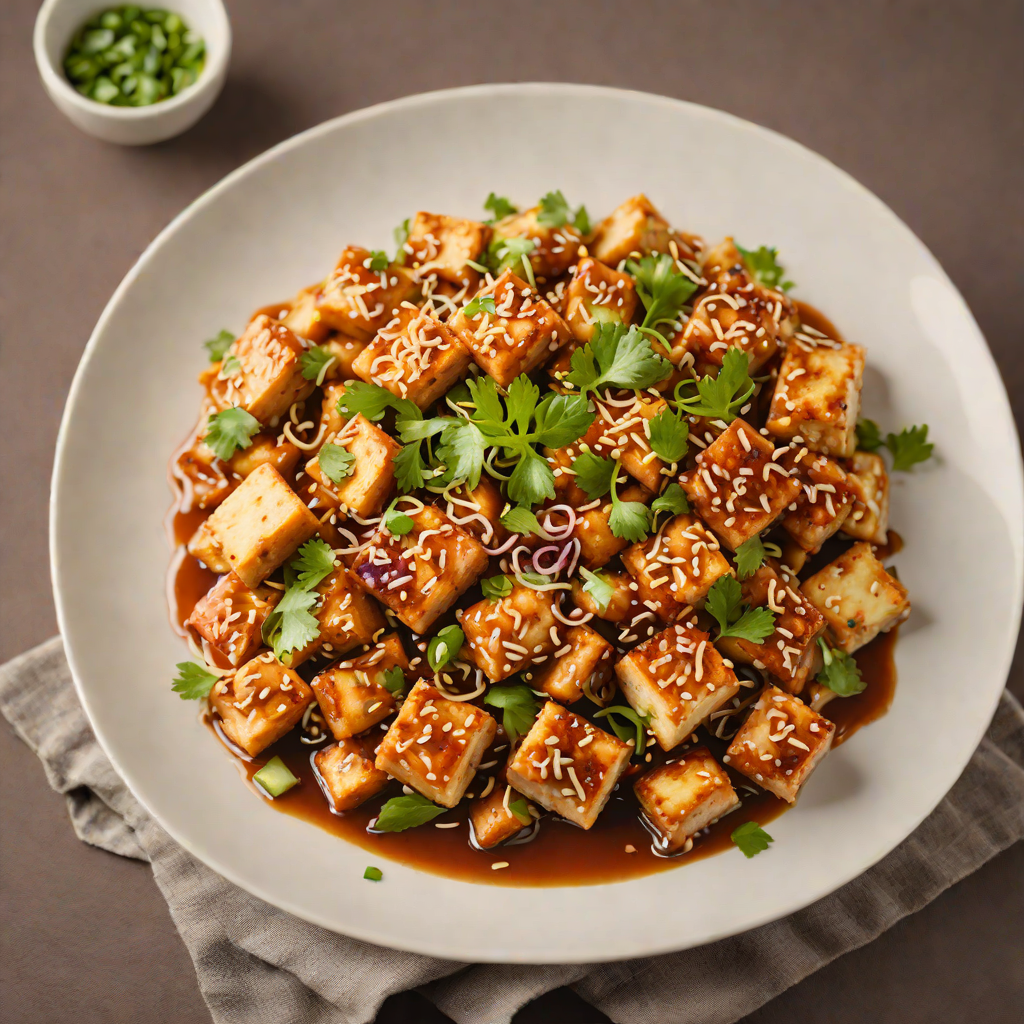 Stir-Fried Tofu with Garlic and Ginger in Chili-Garlic Sauce