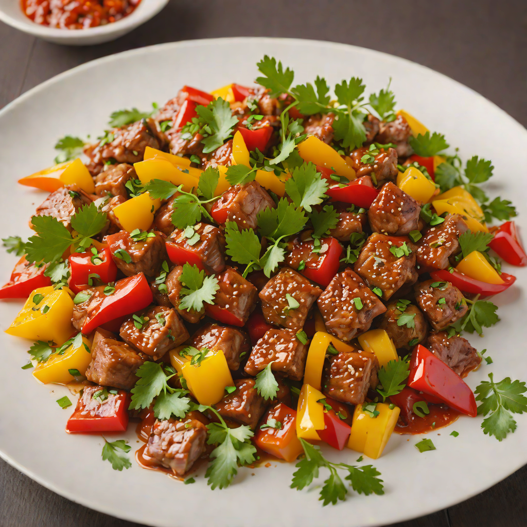 Spicy Sautéed Pork with Bell Peppers and Cilantro