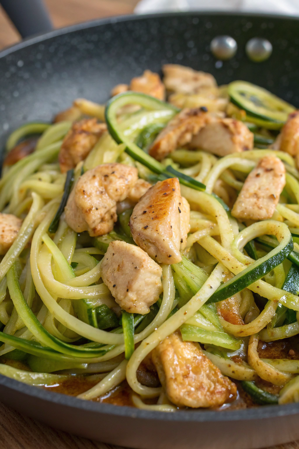 Crisp-Crusted Chicken & Zucchini Noodles