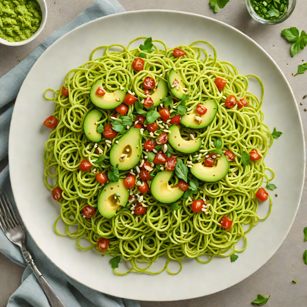 Gluten-Free Zucchini Noodles with Avocado Pesto