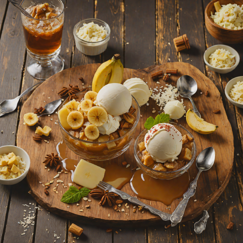 Aged Rum-Spiced Banana Foster with Vanilla Ice Cream