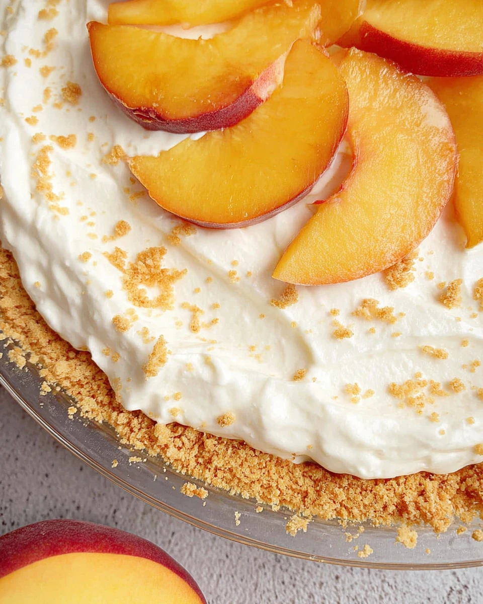 Layered Peach and Cream Pie with Cinnamon-Butter Crust