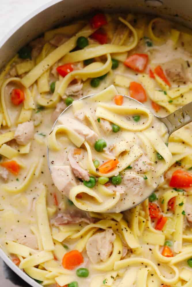 One-Pot Turkey Zoodle Soup with Garden Herbs